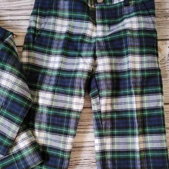 Janie and Jack Plaid Green Christmas Outfit NWT Rare Print 100% Wool - Picture 7 of 7